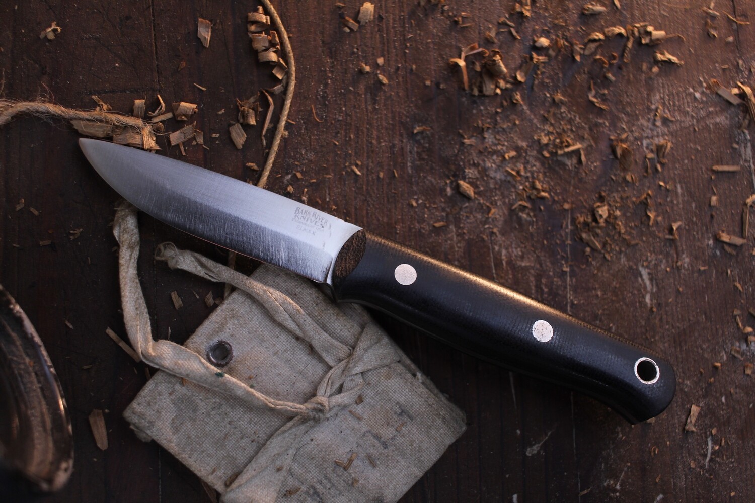 Bark River Ultralight Bushcrafter 3.25" Fixed Blade Knife / Black