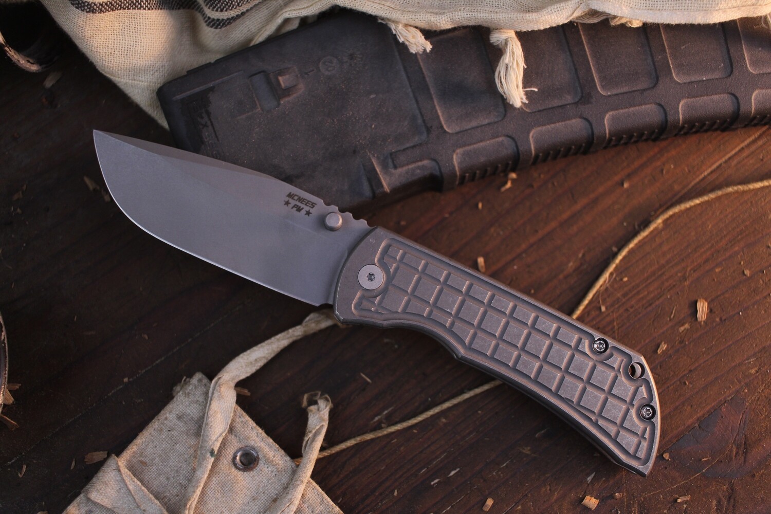Mcnees Custom Knives Mac 2 3.5" Folding Knife / Frag Titanium
