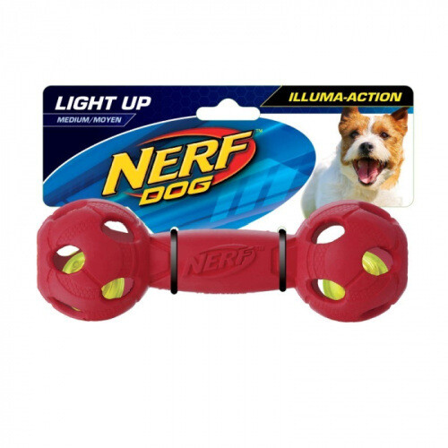 Nerf Dog Light Up LED Barbell Dog Toy