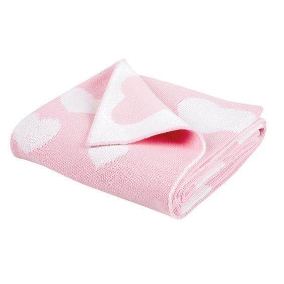 Pink Hearts Baby Blanket by Elegant Baby