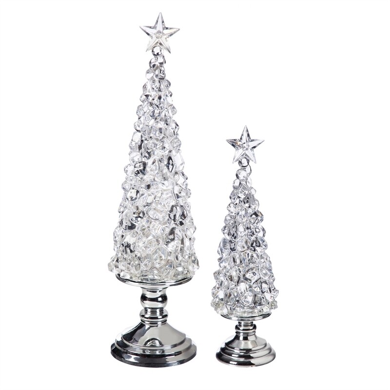 Color Changing Acrylic Christmas Trees, Set of 2