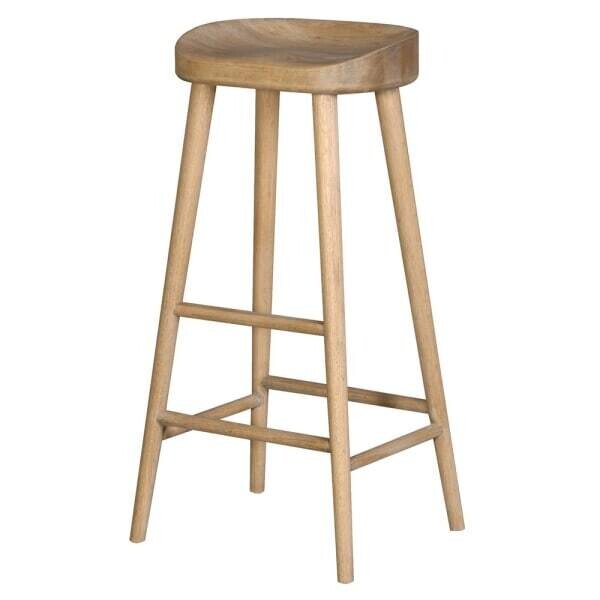 TALL WEATHERED OAK BAR STOOL