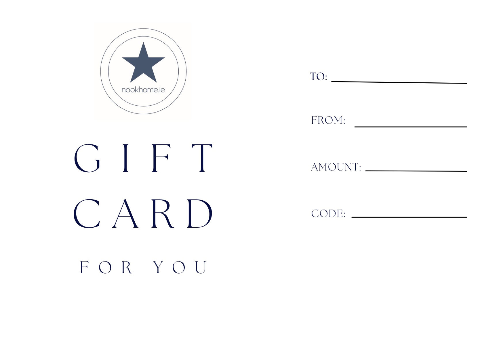 NOOK HOME GIFT CARD