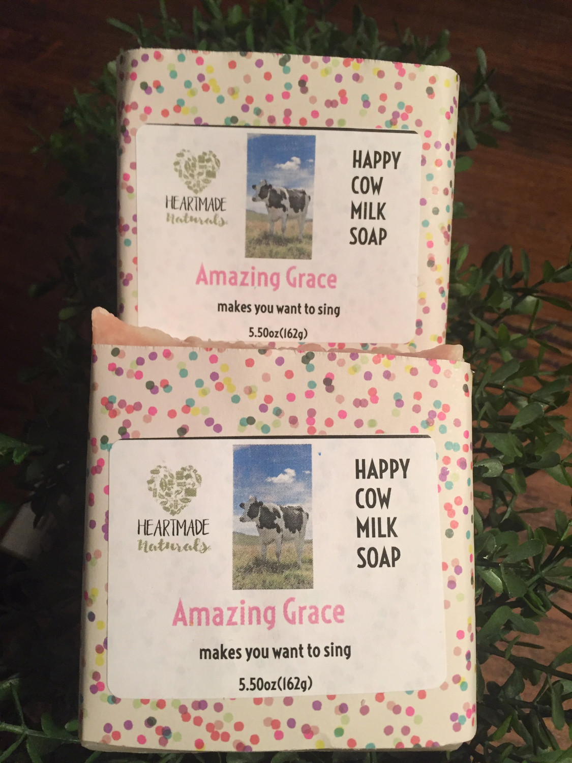 Happy Cow Soap/Amazing Grace 3 bars of soap