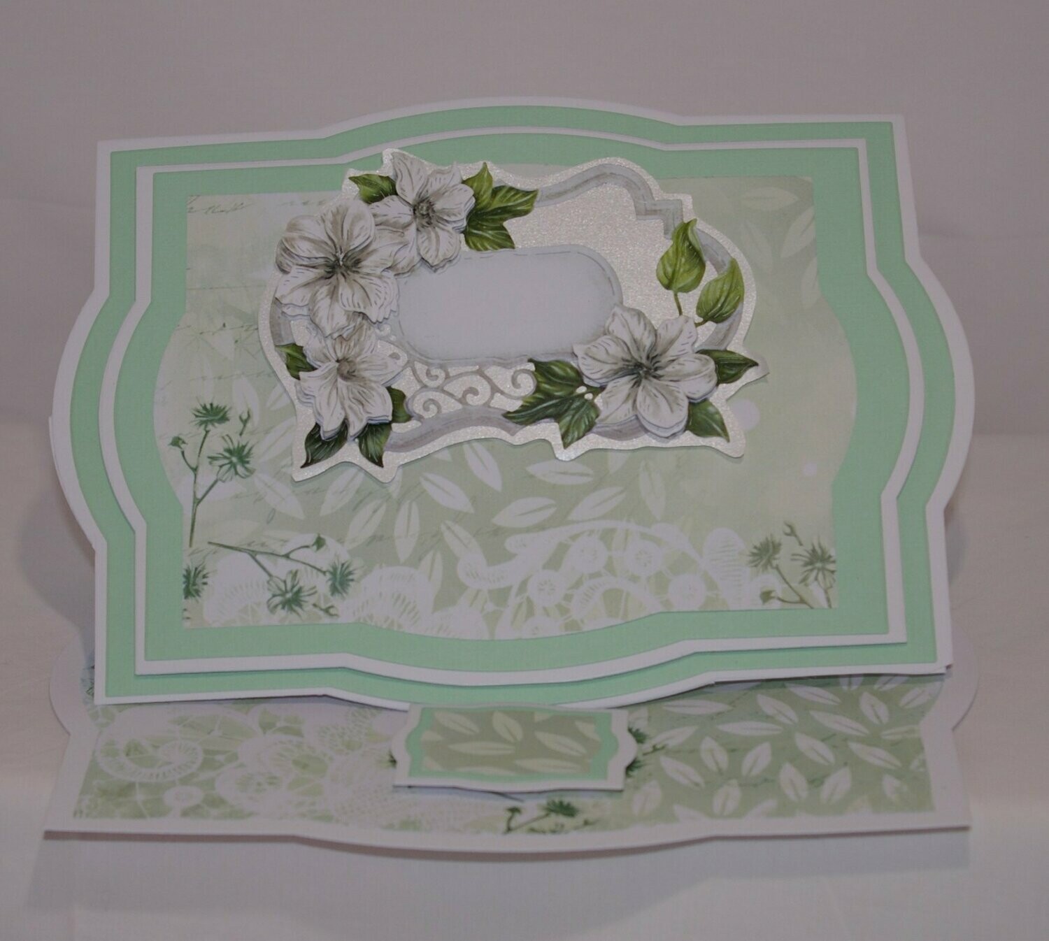 Rectangular flower easel card