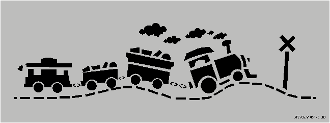 Racing Train Stencil