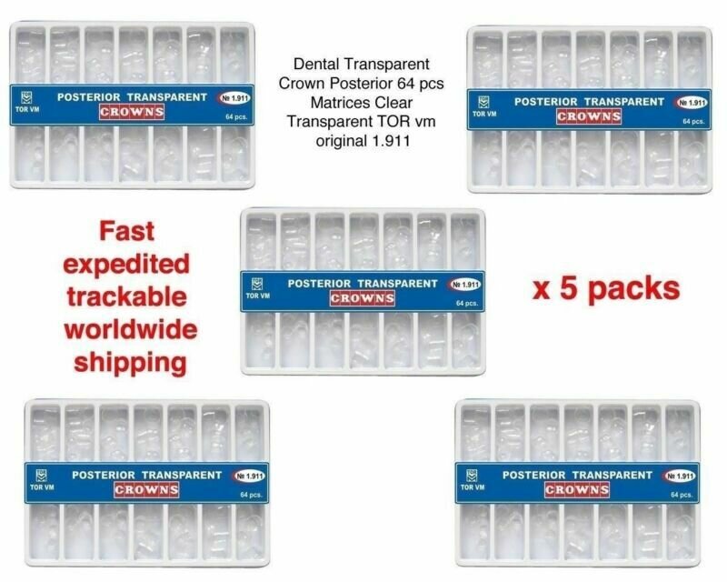 5 x 64 Dental Crown Matrices Posterior Clear Transparent Matrix Tor Vm