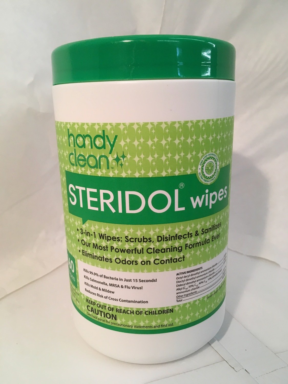 Wipes Wet Multi Purpose Disinfectant Wipes 7"x8" Towel Steridol 160/Tub