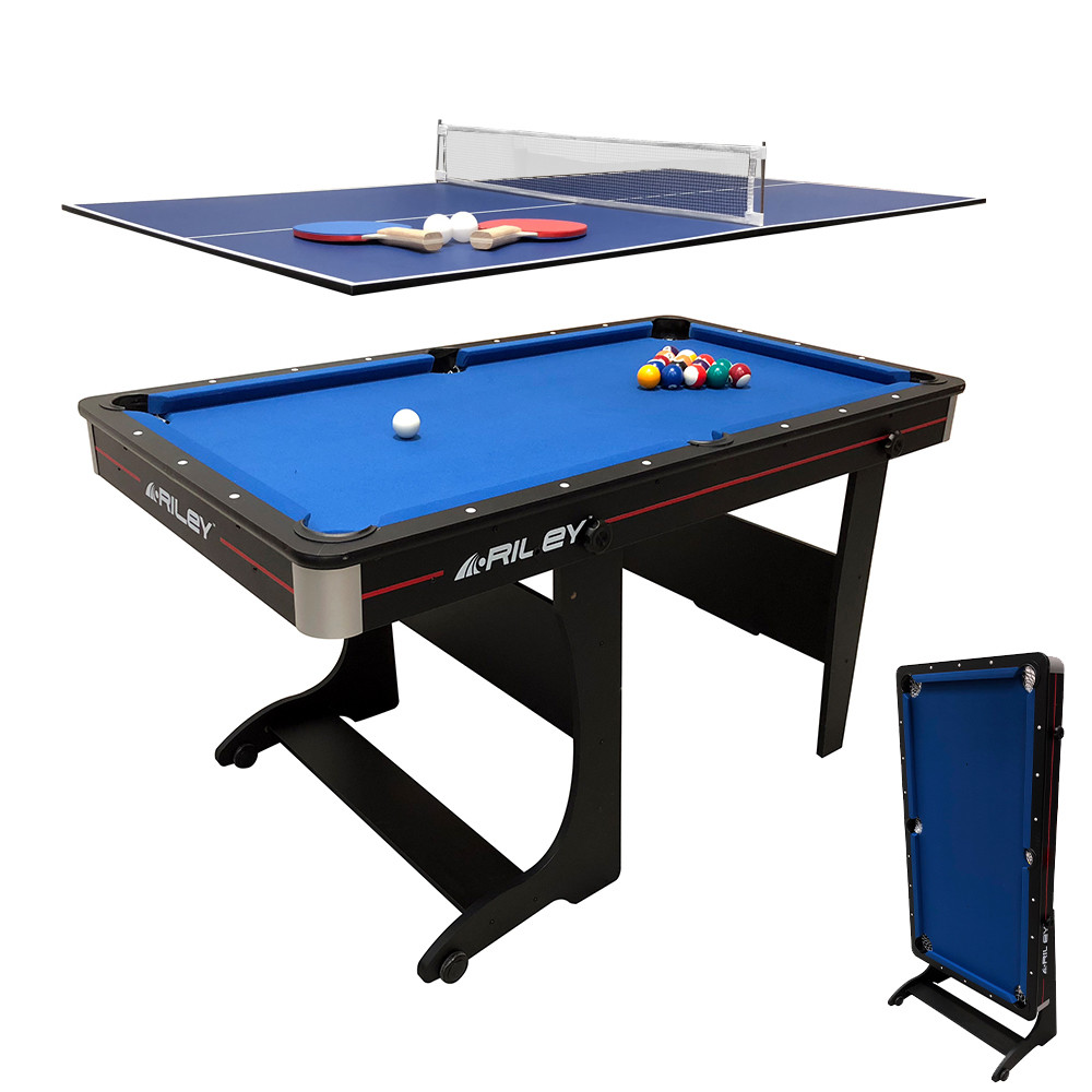 Riley Folding Pool Table 2 in 1 5ft Vertical Folding with Table