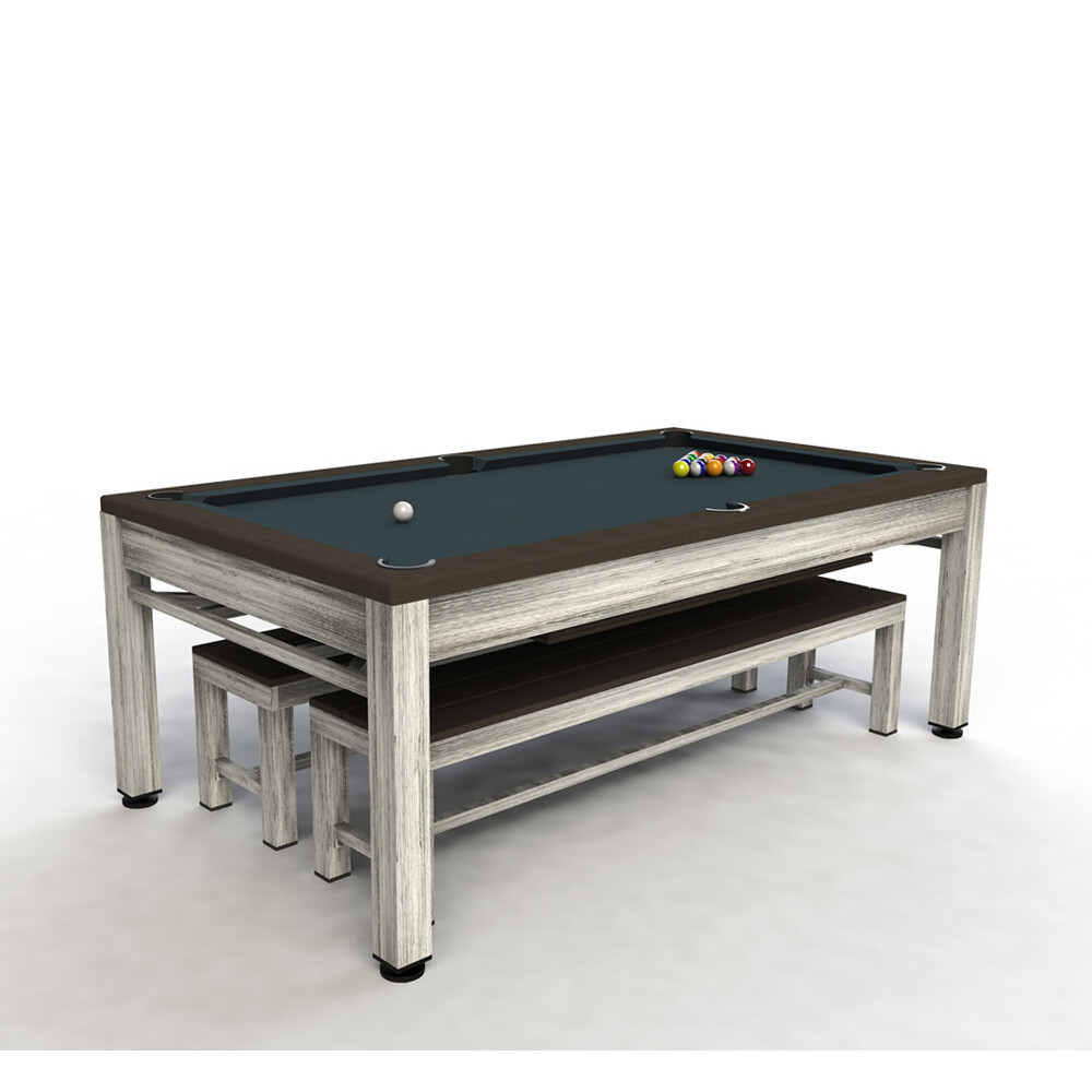 Riley Neptune Outdoor Slate Pool Diner 7ft American Pool Aluminium Grey/ Brown