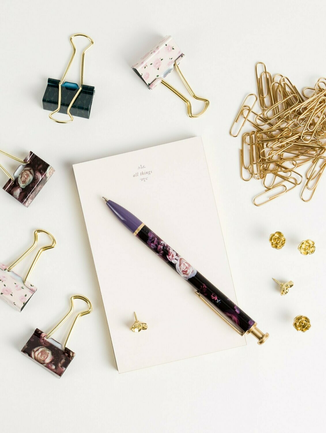 Floral Desk Accessory Kit Fleuri stationery set