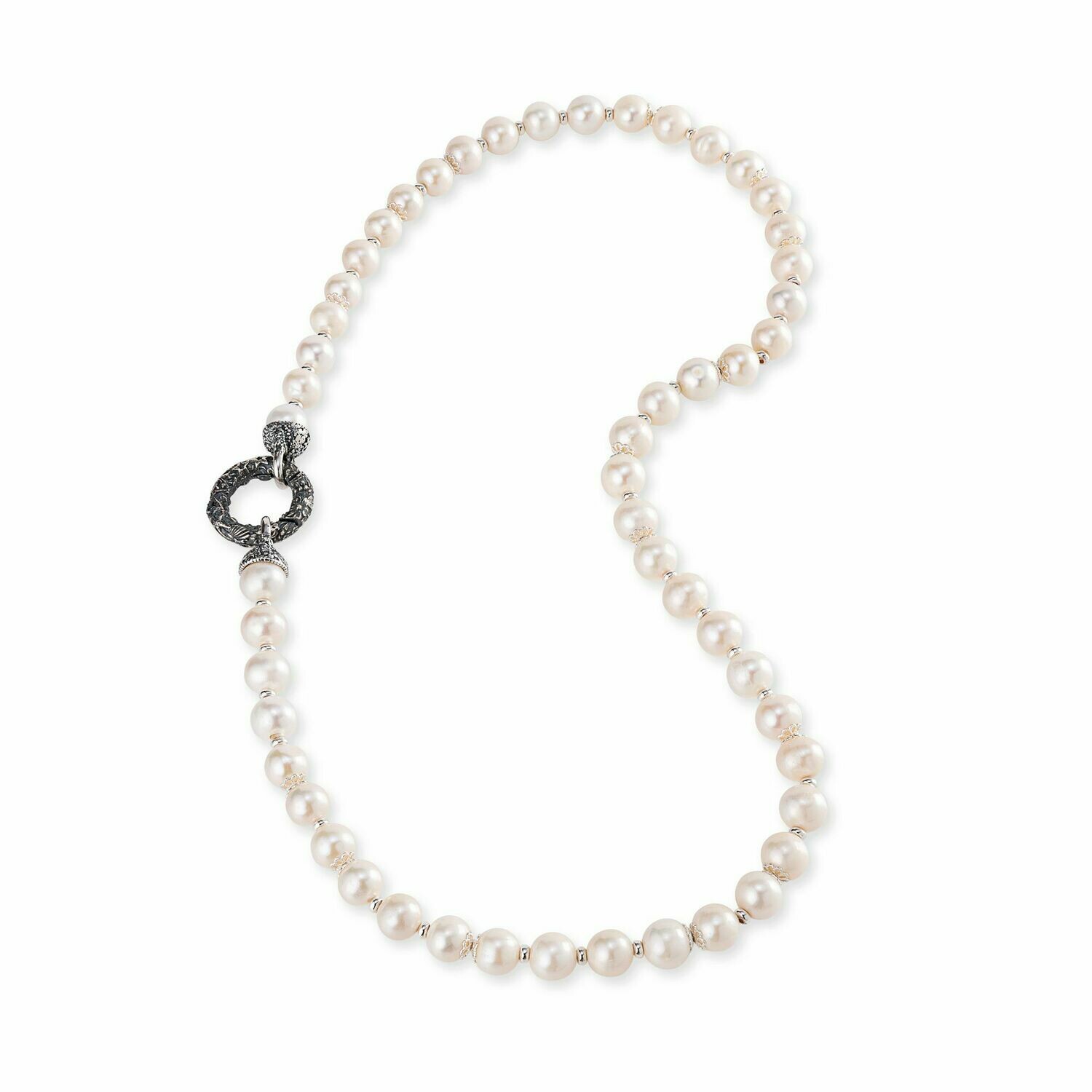 Collana Con Perle Grigie Philip Jones | Argento 925 | Confezione Regalo Di Lusso | Garanzia 12 Mesi