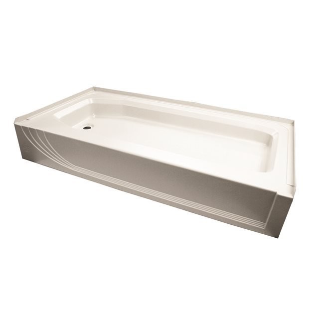 27x54 Fiberglass Shower Pans White or Bone