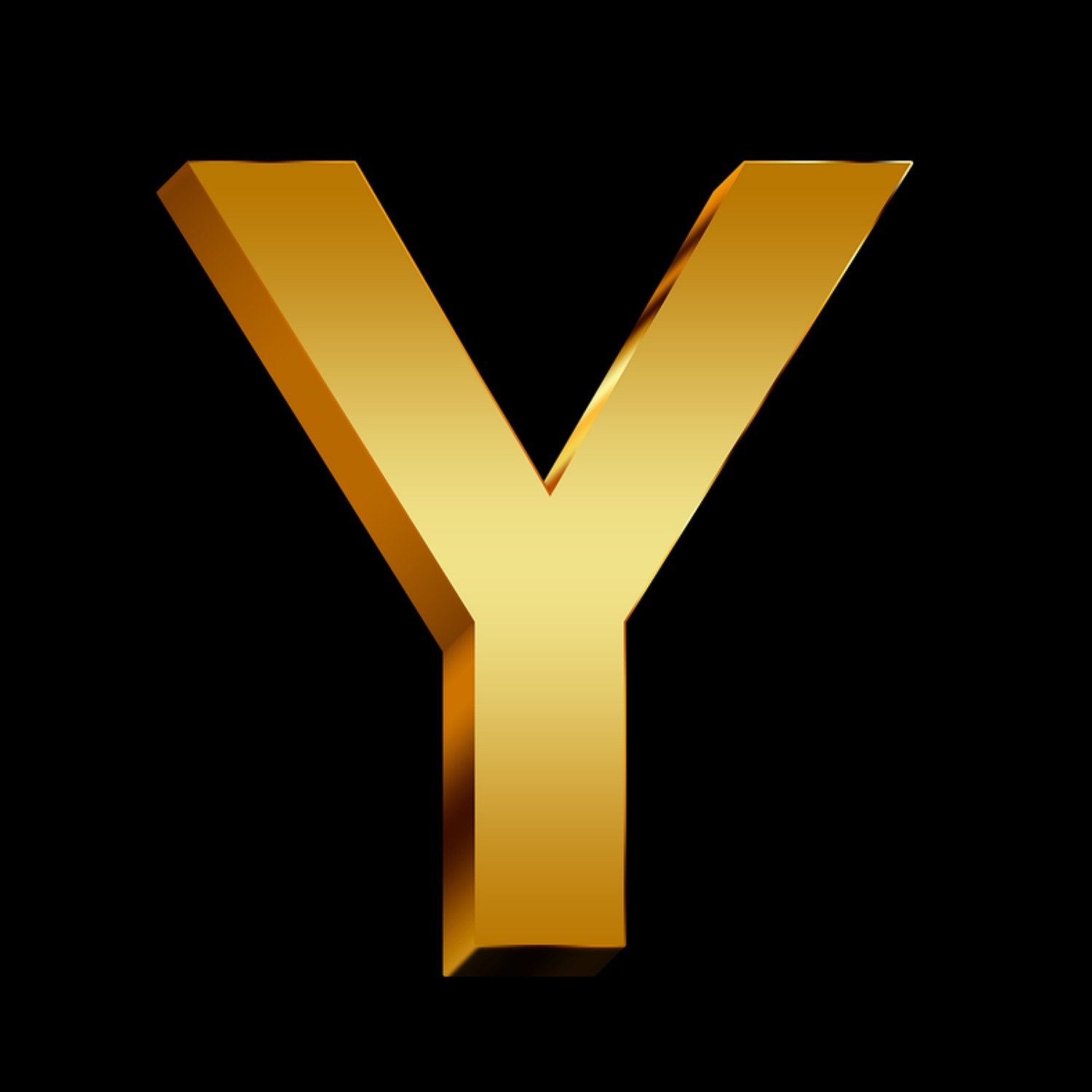 Gold Letter Y Touch of Glass