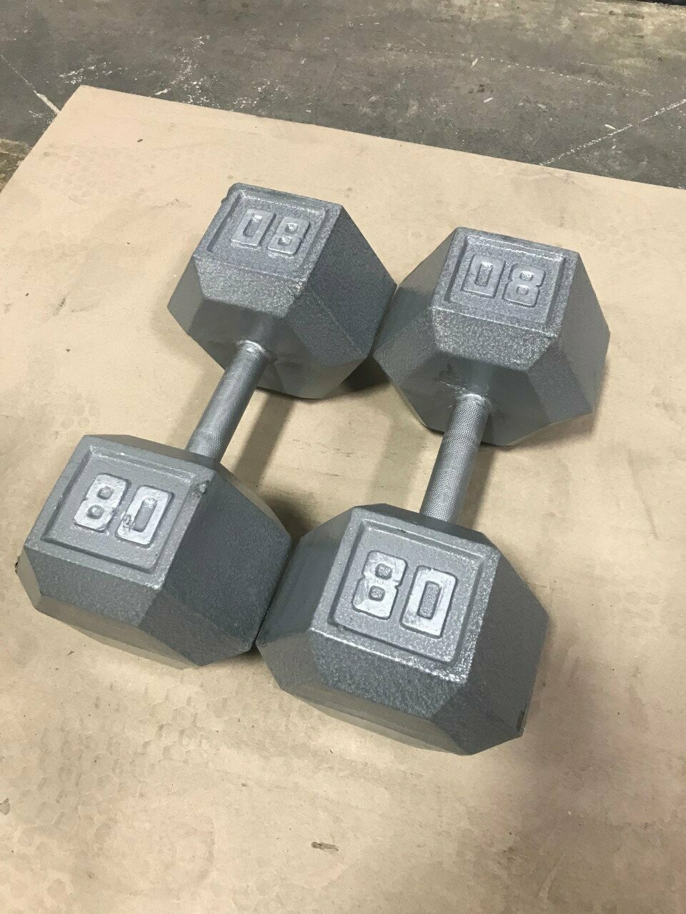 80 lb Steel Hex Dumbbell Pair
