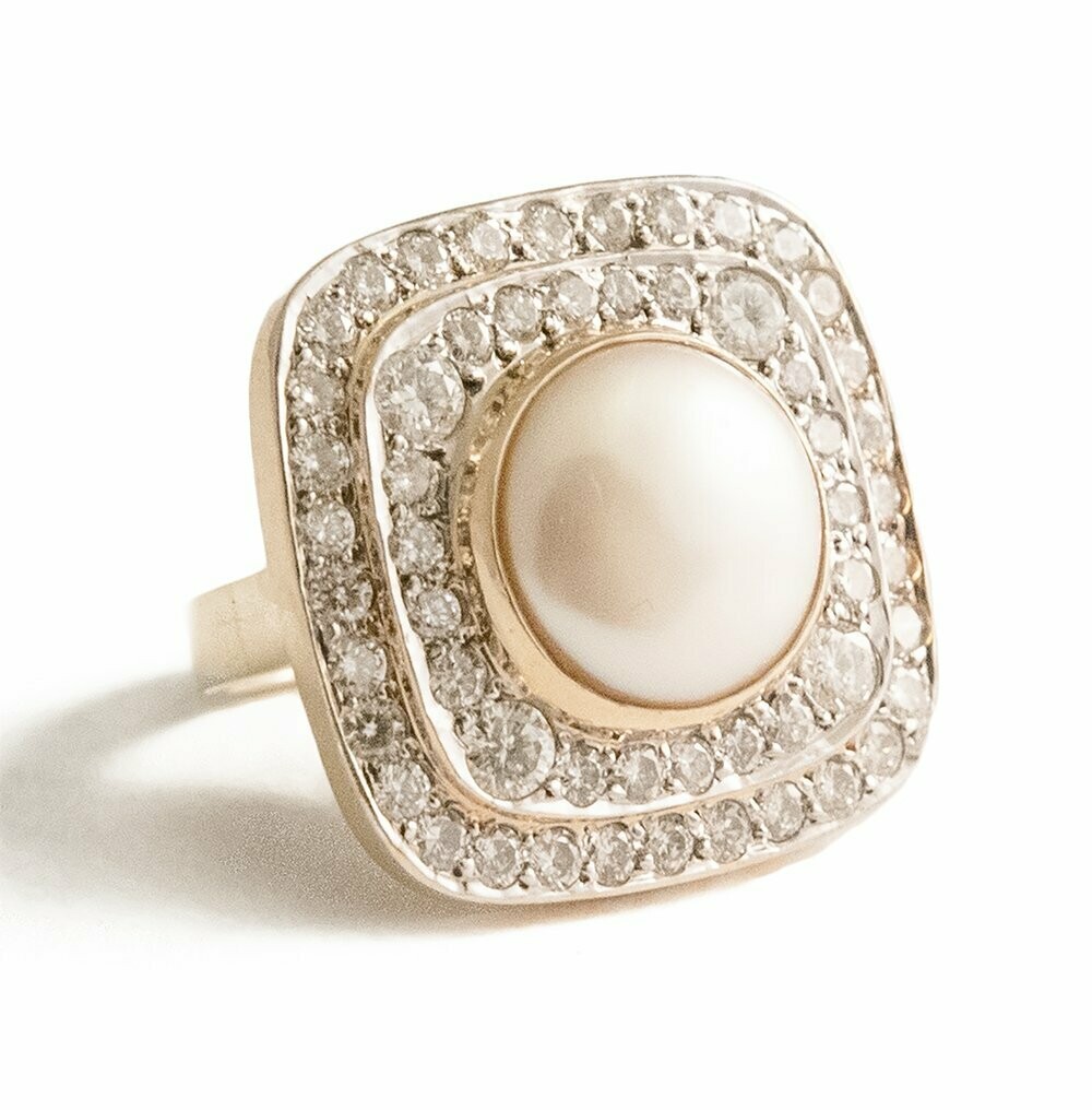 Pearl & Diamond Cocktail Ring