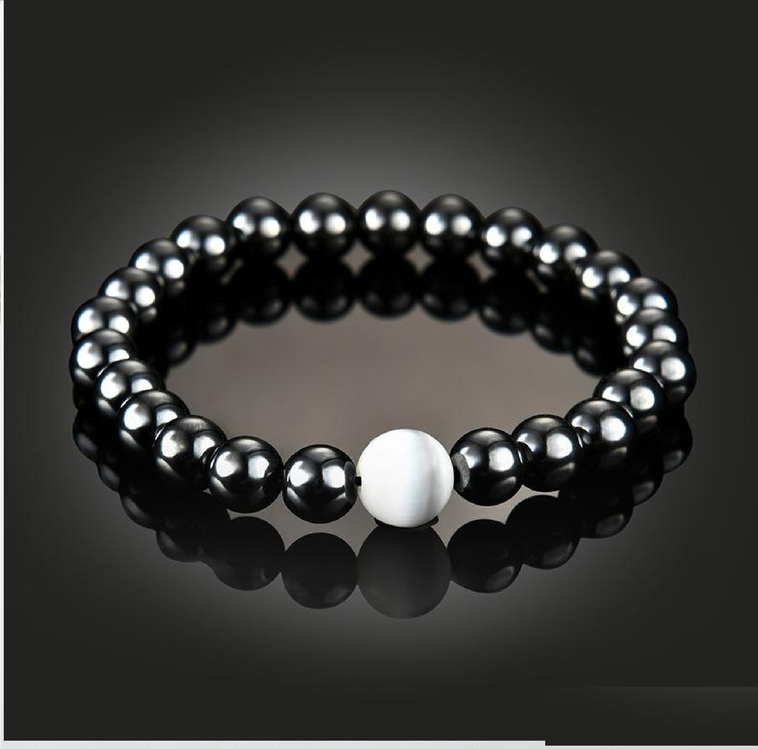 Hematite Pearl Bracelet Stone Bead String Wristband*