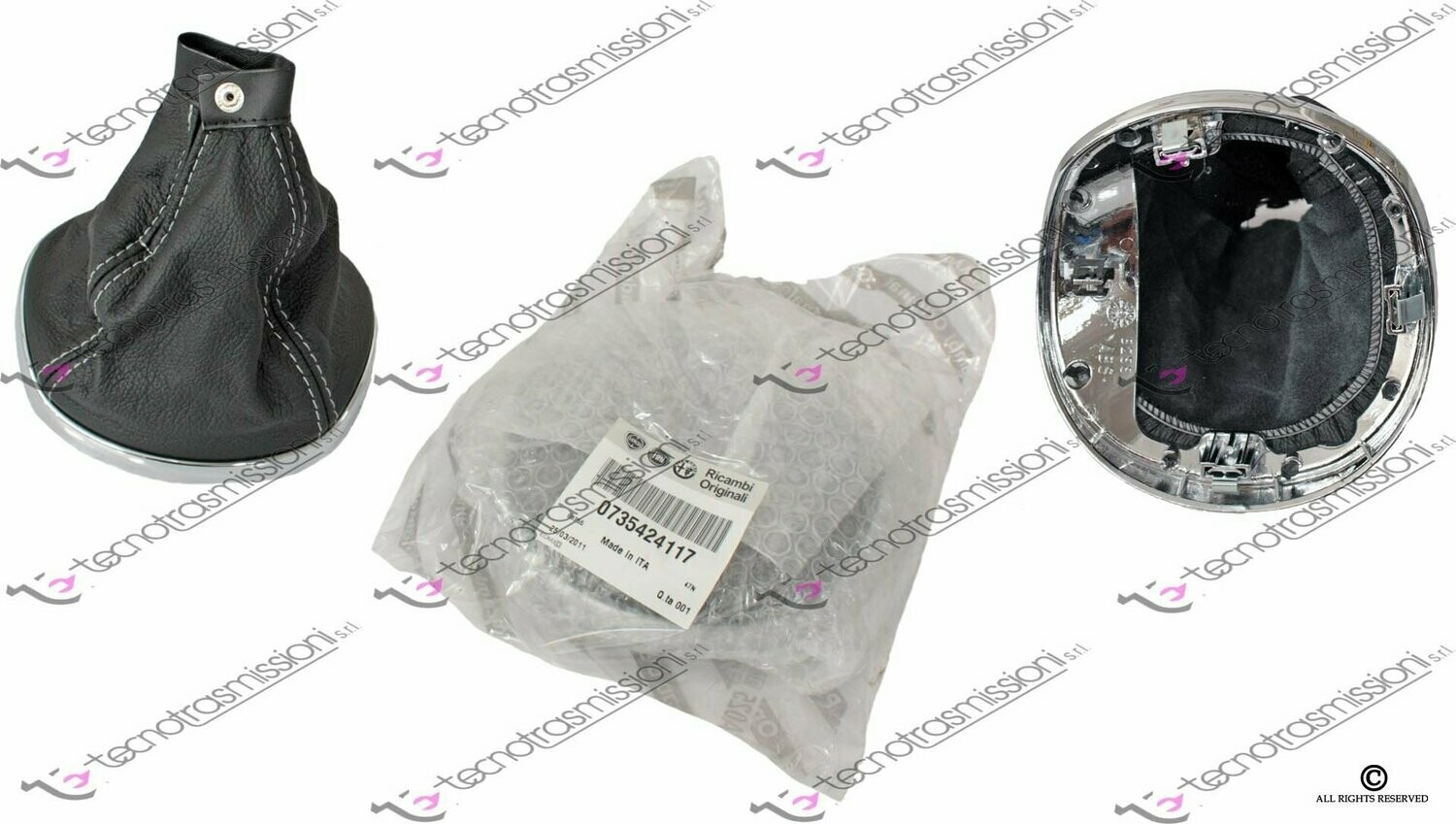 Cuffia Leva Cambio In Pelle Sintetica Per Lancia Ypsilon (2003-2011) - Ricambio Auto - Foto 13
