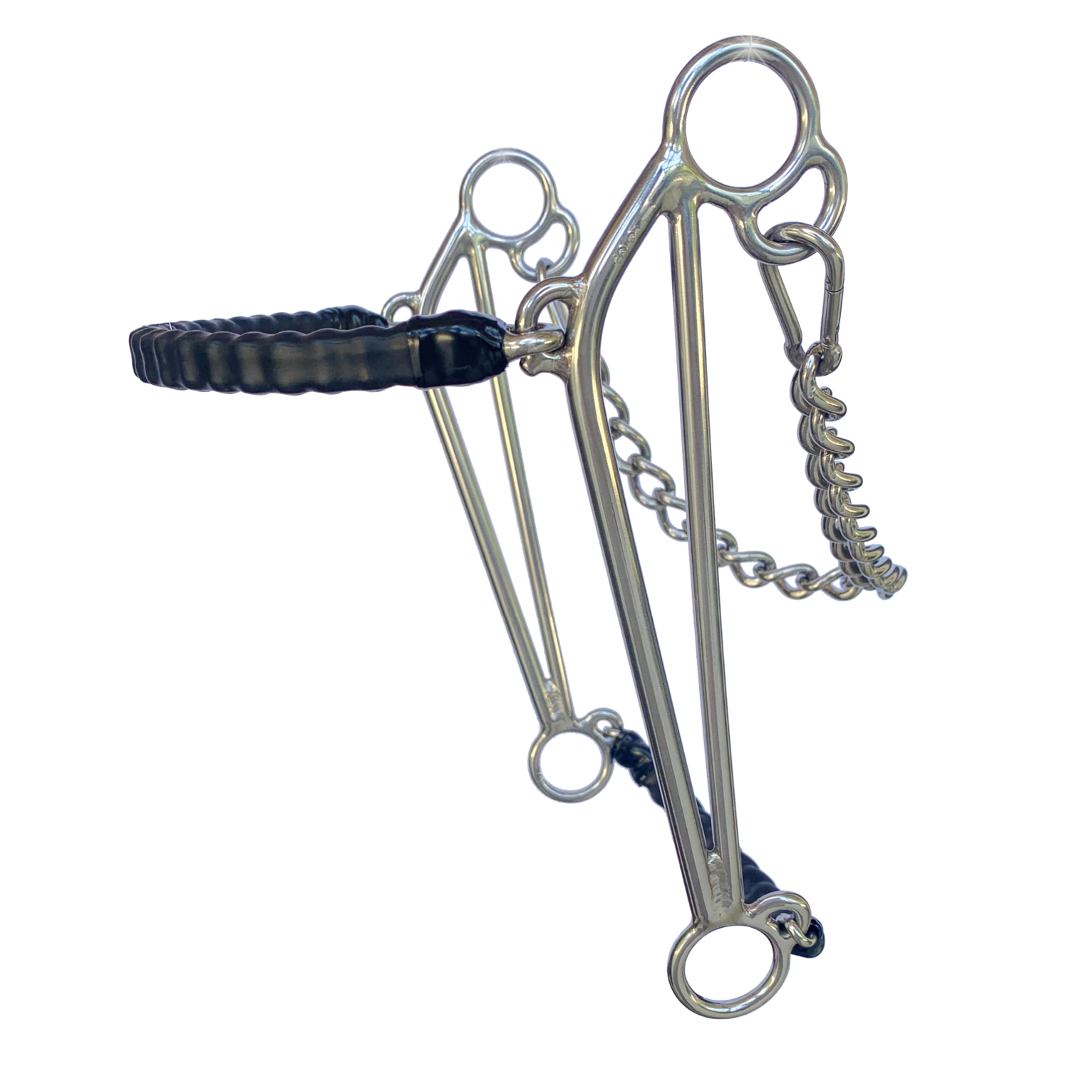 thumbnail image 2 of 12" Stainless Steel Horse Curb Chain With Clips - Fits Hackamore, Tom Thumb Snaffle & More 2 of 13