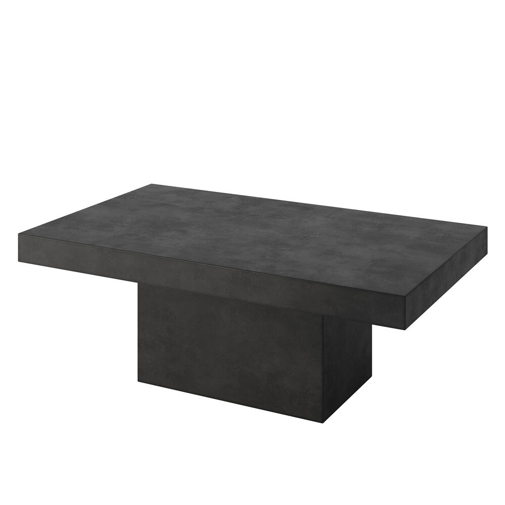 Chunky concrete style coffee table black