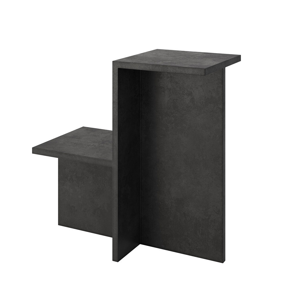 Iris Origami concrete bedside table / side table Charcoal
