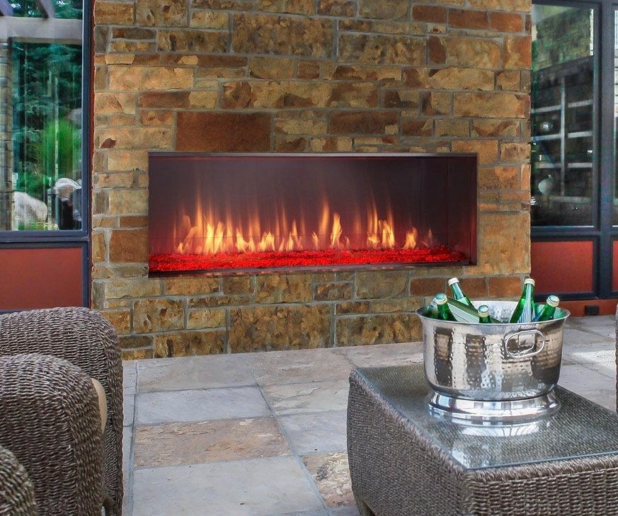 Heat & Glo lanai outdoor linear gas fireplace in pittsburgh pa