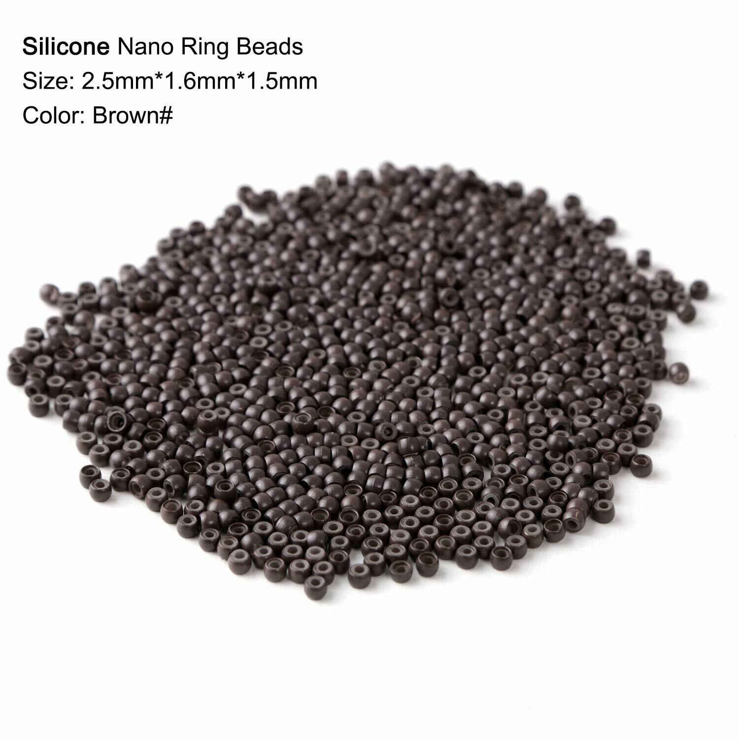 Silicone lined Nano Beads (Dark Brown)