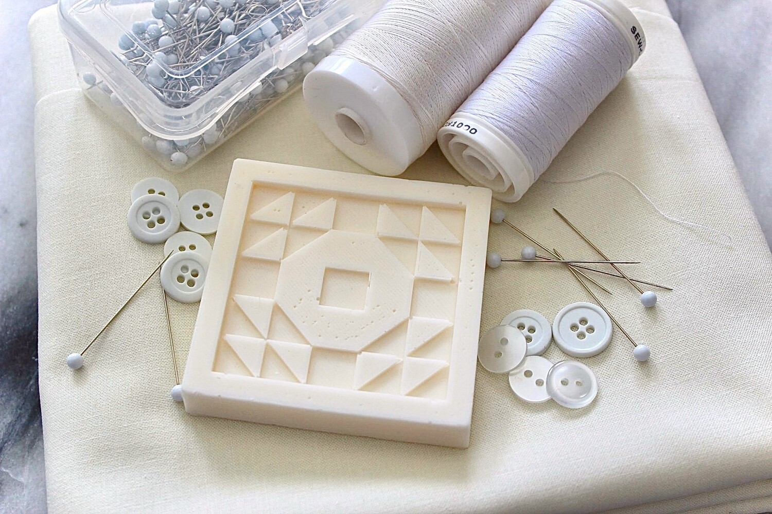 TWO Plain Jane Quilt Block Soaps