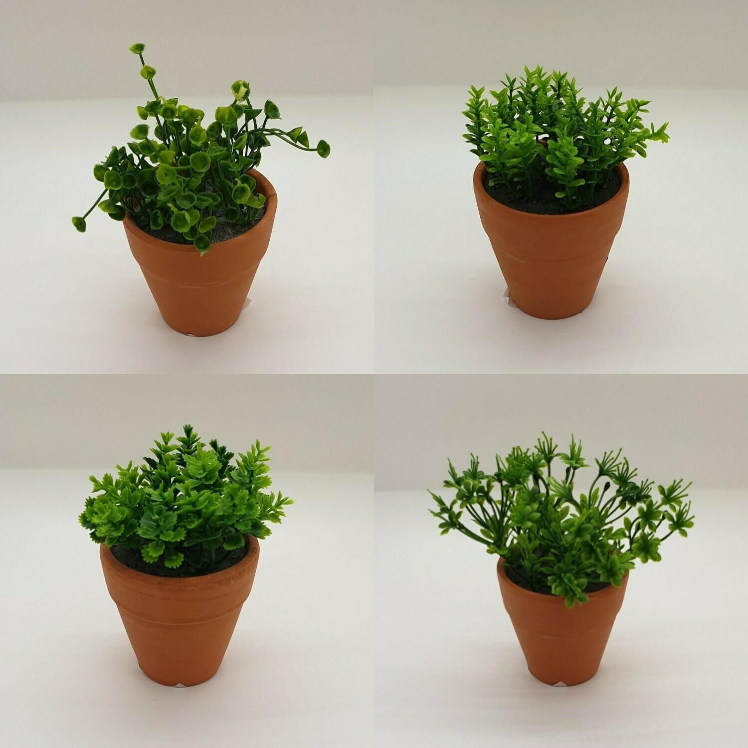 Artificial Micro Plant (4 Set) Terracotta Pots