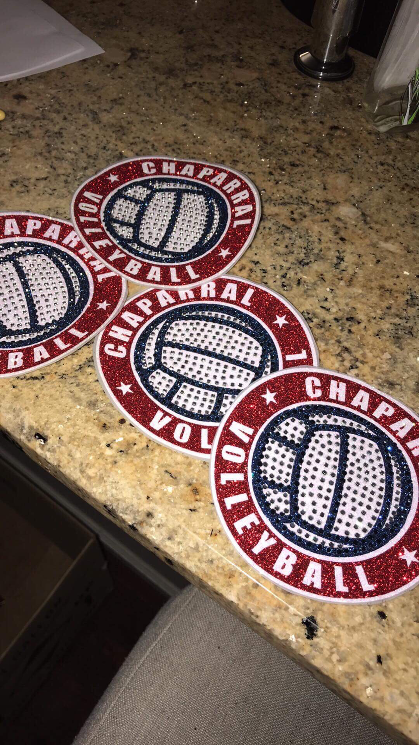 Custom glitter and rhinestone decal