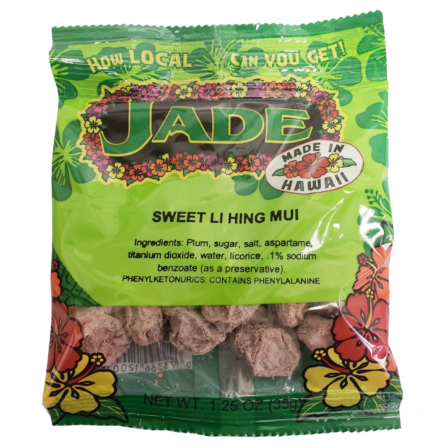 Jade Sweet Li Hing Mui 1.25 oz White Hawaii Treat Snack