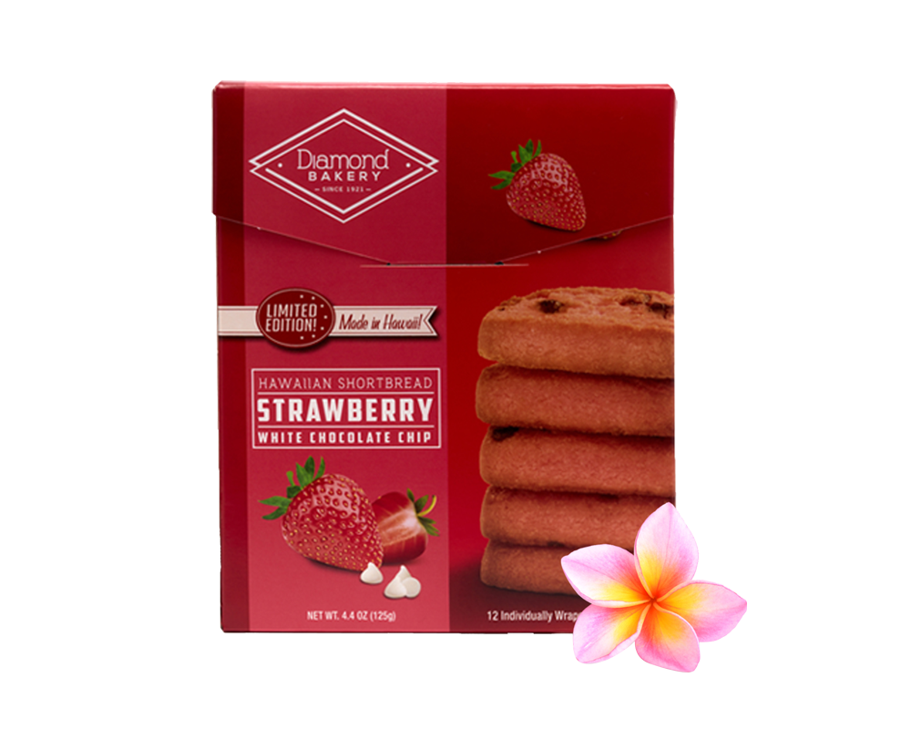 Diamond Bakery Hawaiian Shortbread Cookies Strawberry White Chocolate