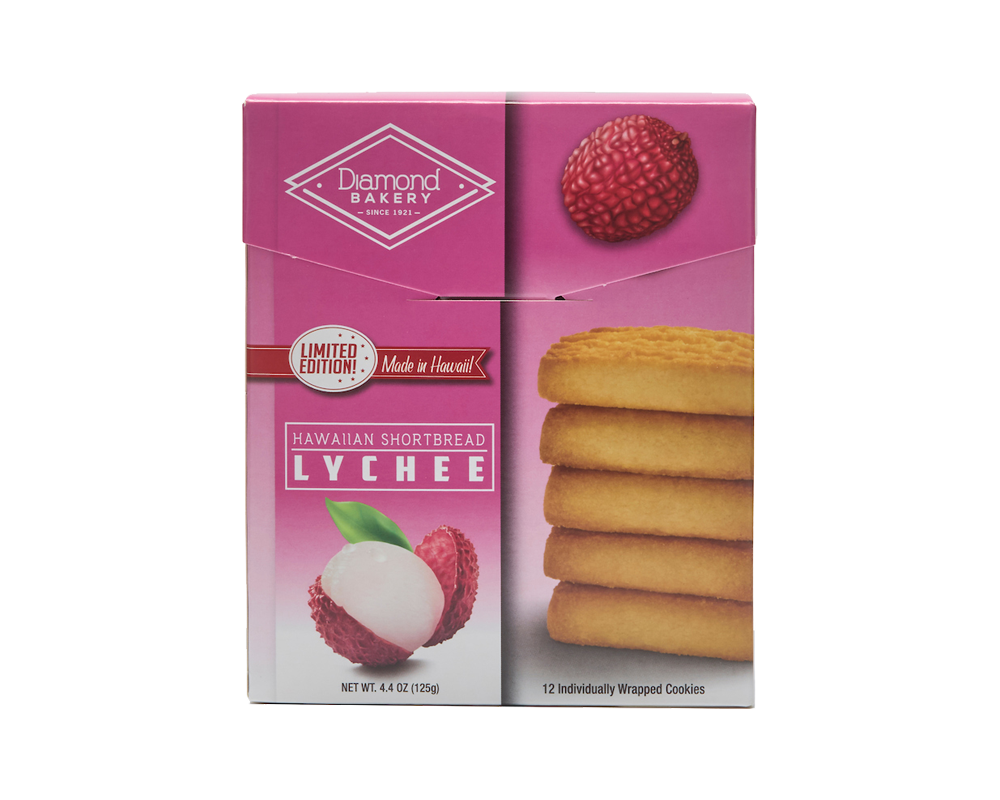 Diamond Bakery Hawaiian Shortbread Cookies Lychee 4.4 oz.