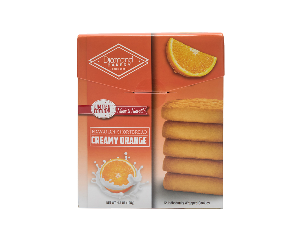 Diamond Bakery Hawaiian Shortbread Cookies Creamy Orange 4.4 oz.