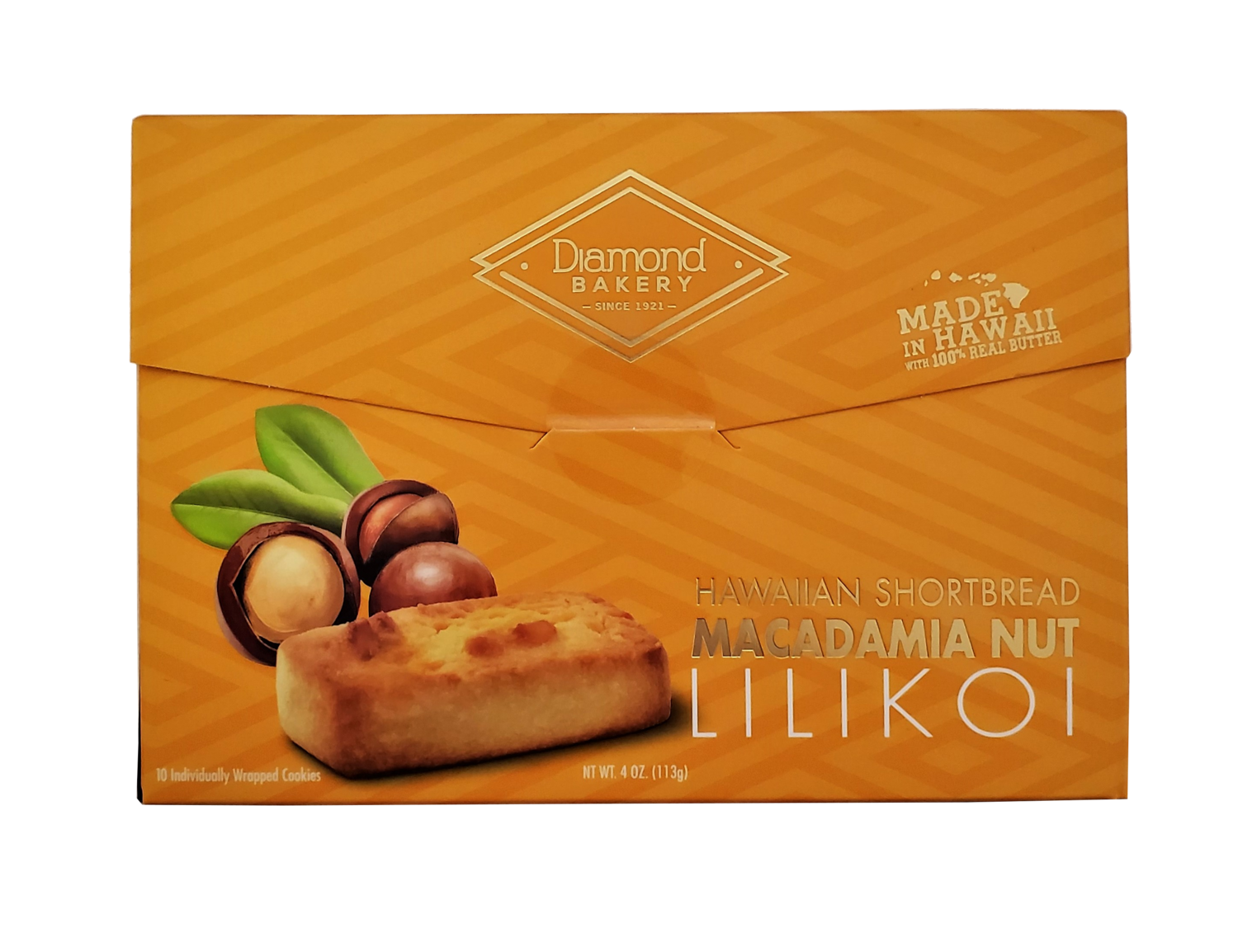 Diamond Bakery Hawaiian Shortbread Macadamia Nut Cookie 4 oz. Lilikoi