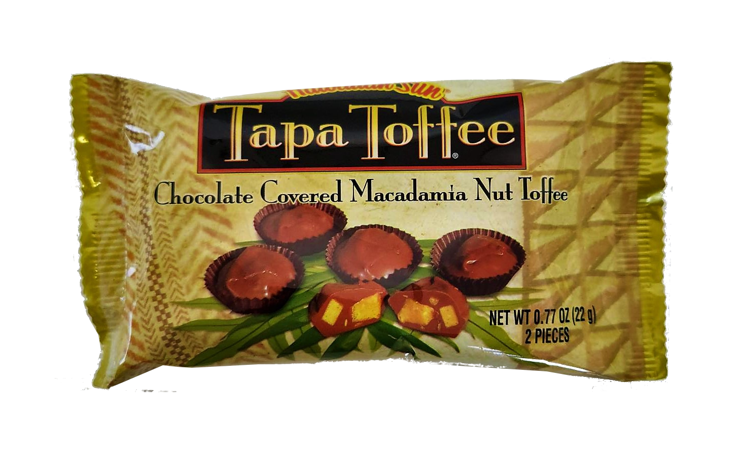 Hawaiian Sun Tapa Toffee Chocolate Covered Macadamia Nut Toffee .77 oz