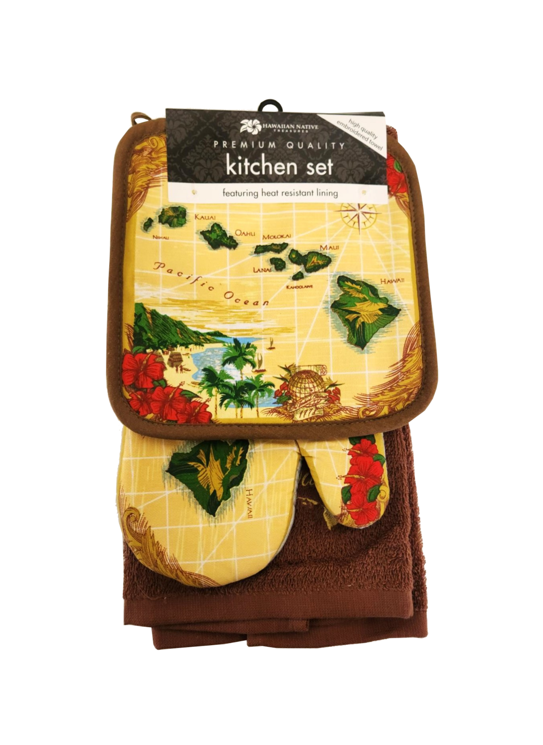 Premium Quality 3 pcs Kitchen Set Brown Island Chain