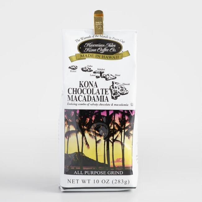 Kona Coffee Chocolate Macadamia Nut Ground 10 oz Hawaii Coffee