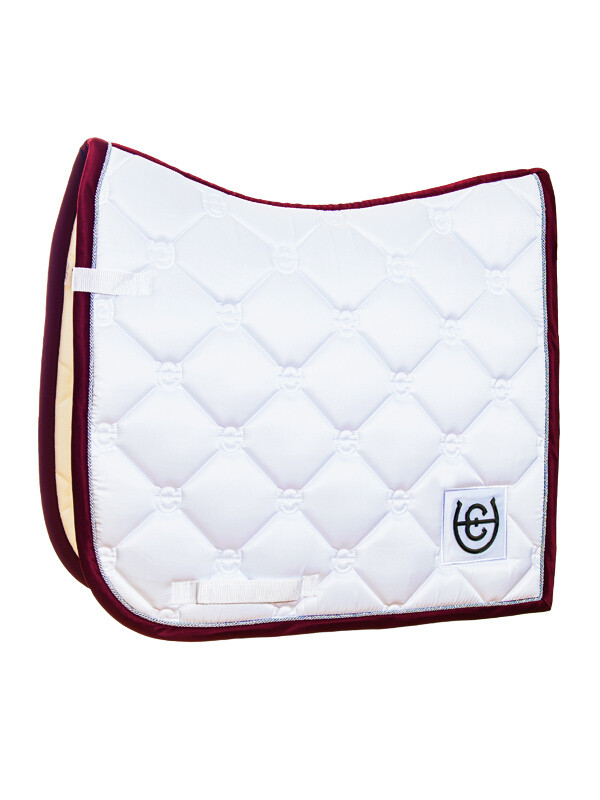 Dressage Saddle Pad White Perfection Bordeaux