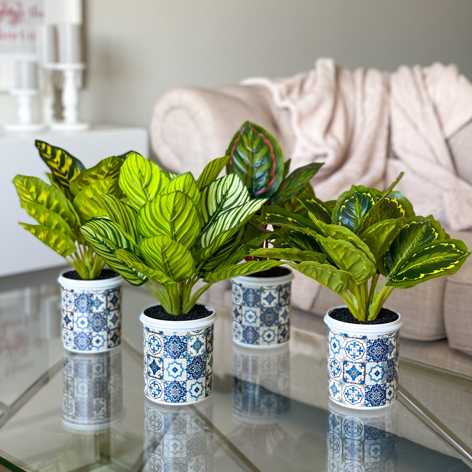 Artificial Plant Calathea In Decorative Pot