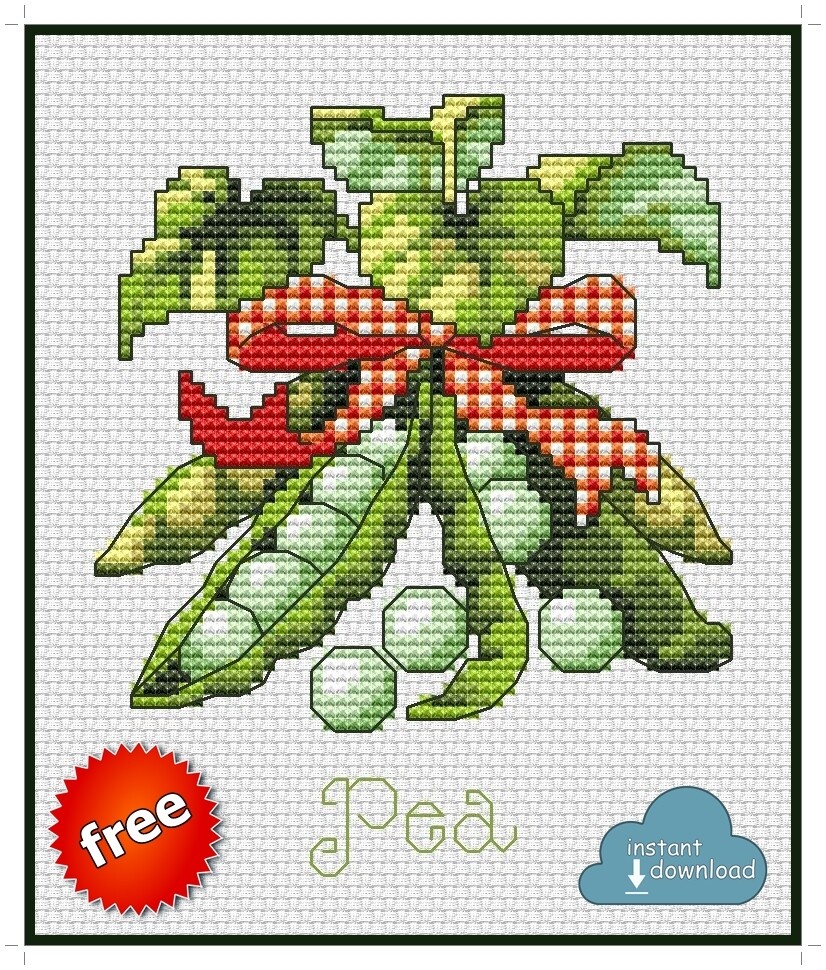 Pea Cross Stitch Pattern PDF + XSD Download