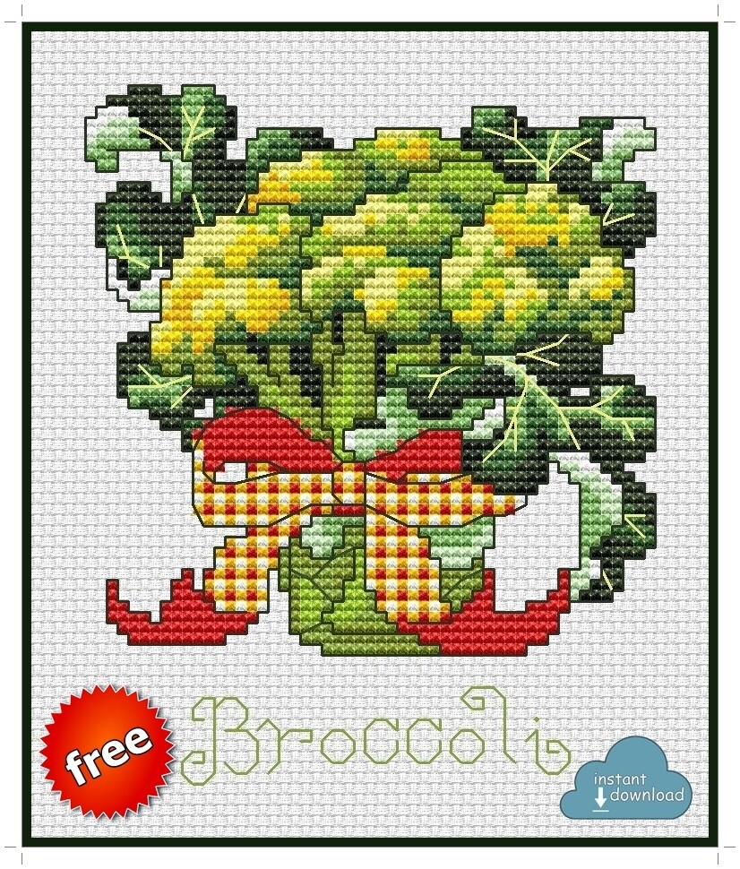Broccoli Cross Stitch Pattern PDF + XSD Download