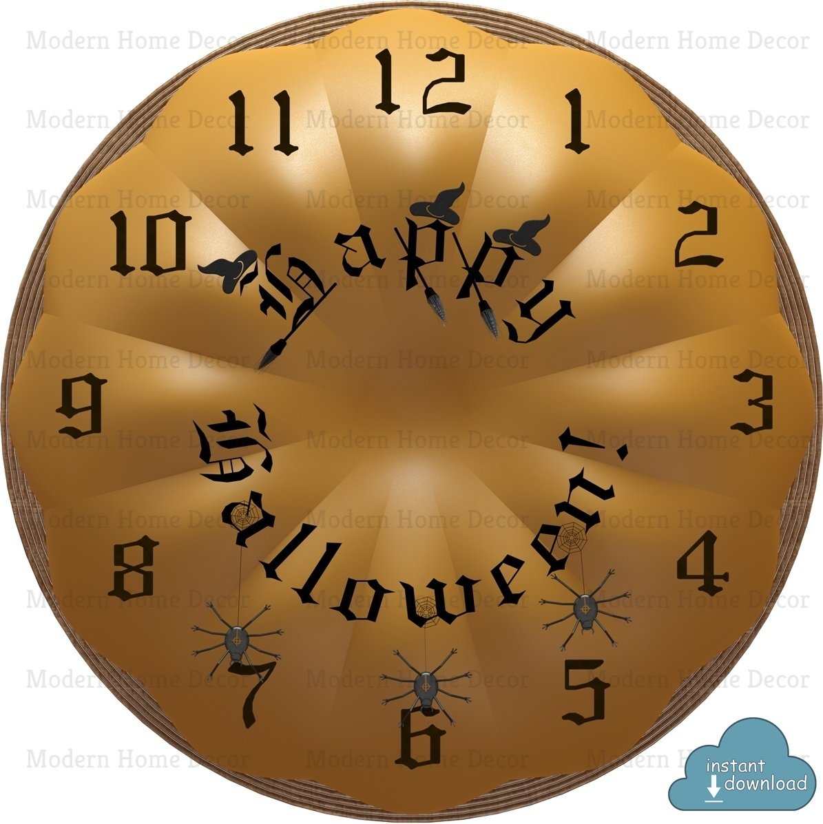 Happy Halloween Clock Face Instant Download.