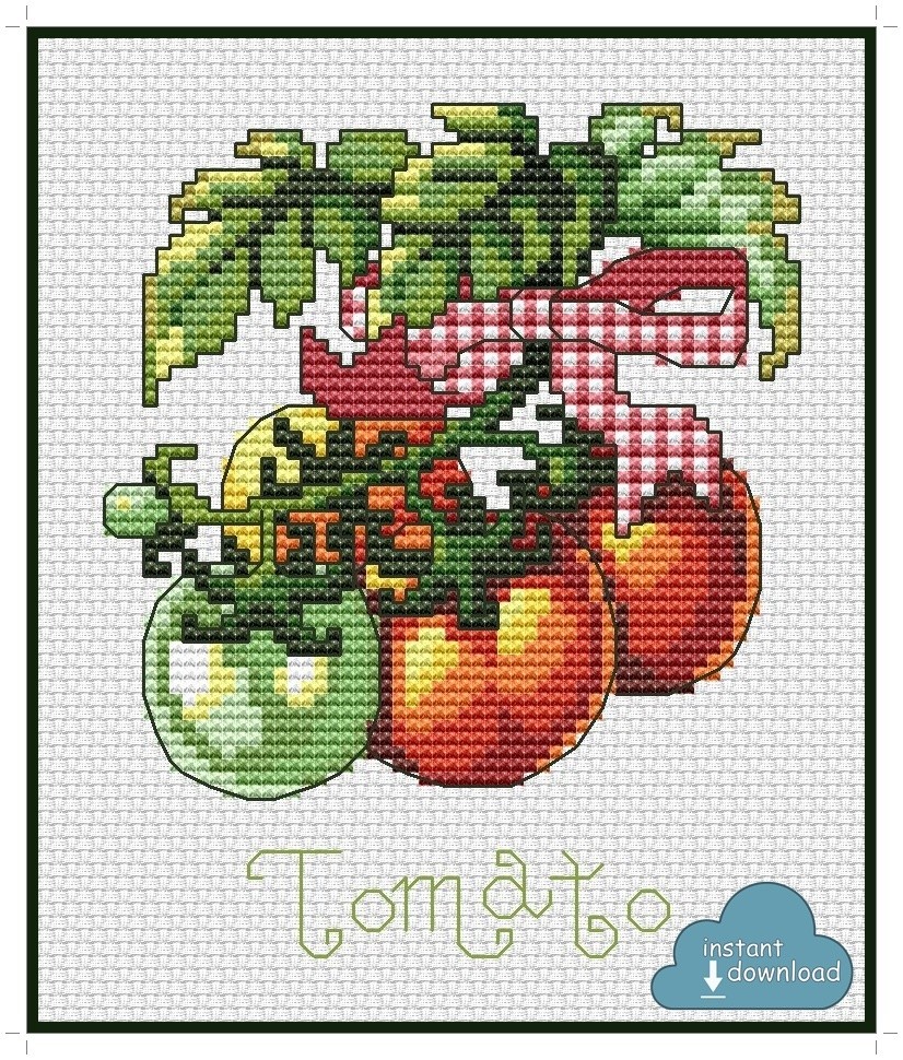 Tomato Cross Stitch Pattern PDF + XSD Instant Download