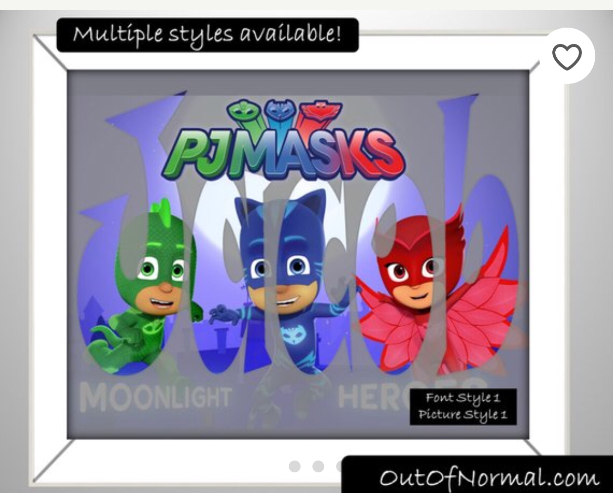 PJ Masks Disney Jr. Custom Name Art Gift Xmas Present