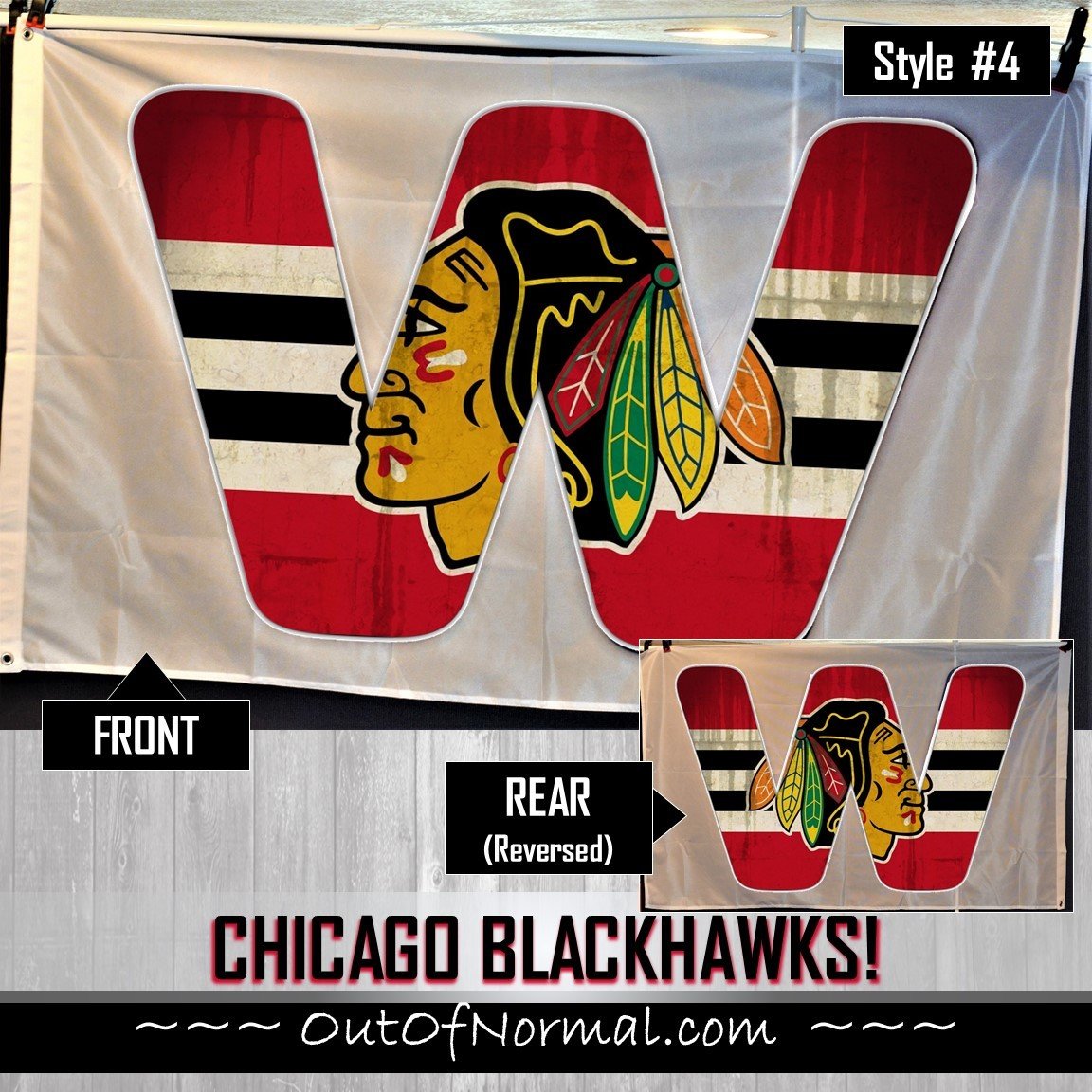 Chicago Blackhawks 3’x5’ W Win Flag NHL Stanley Cup Champions