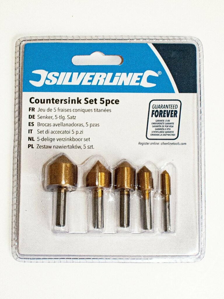 Countersink set 5 piece titanium coated