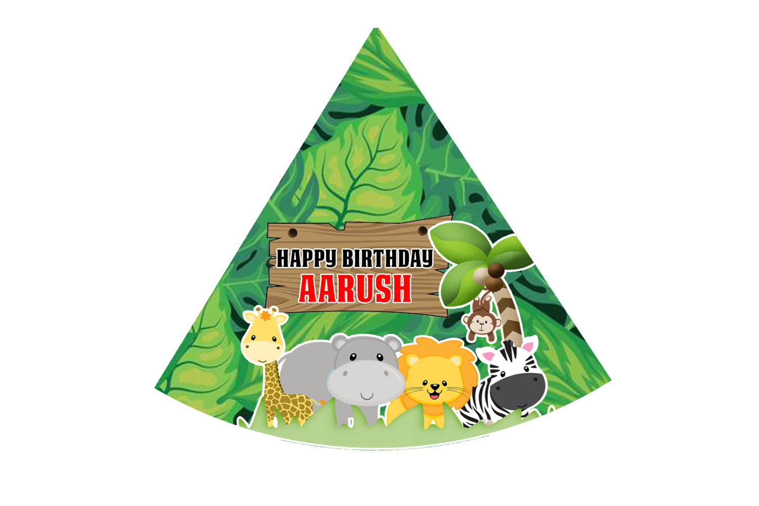 Personalized Jungle Party Caps / Hats (10Pcs)