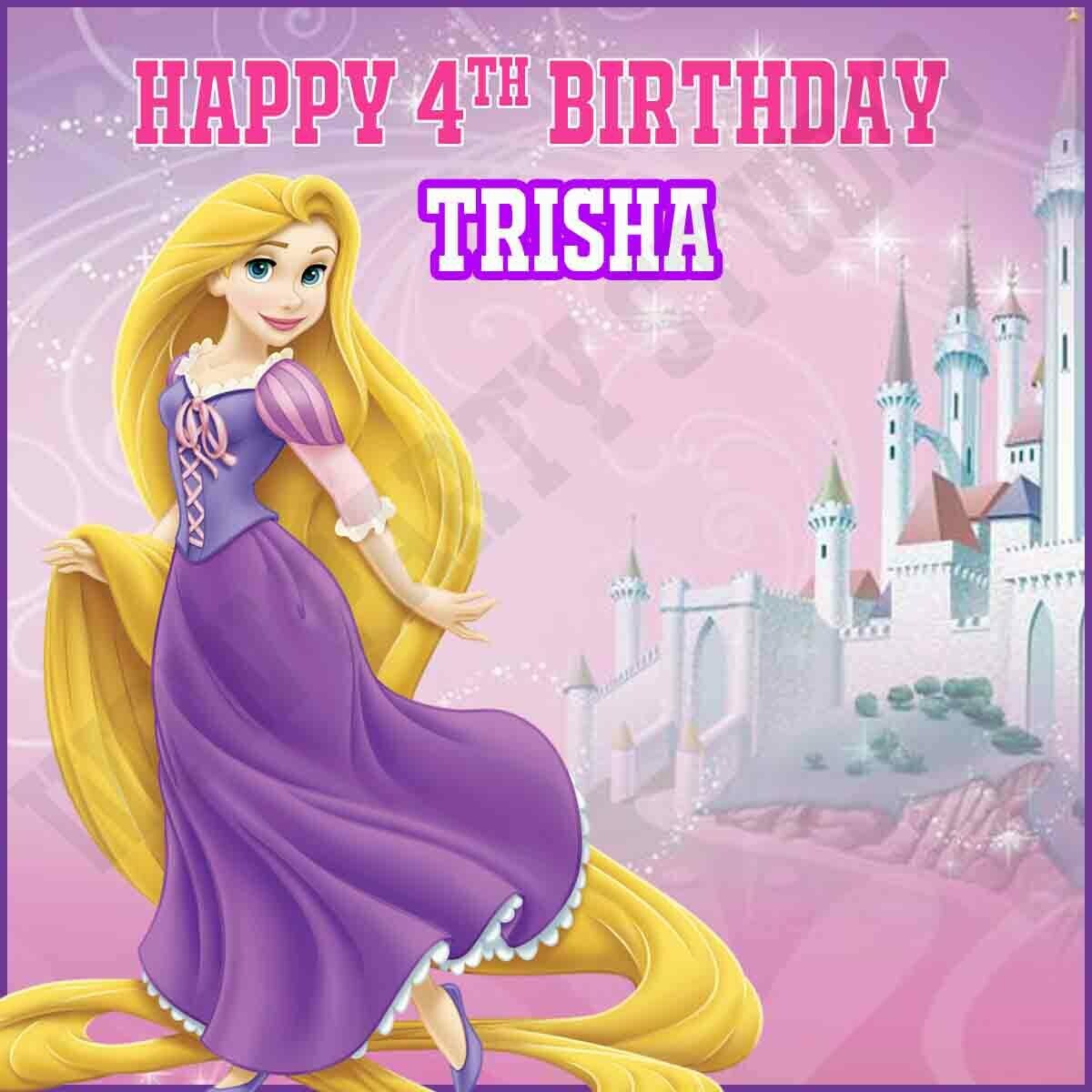 Personalized Rapunzel Birthday Backdrop Banner (4ft x 5ft)