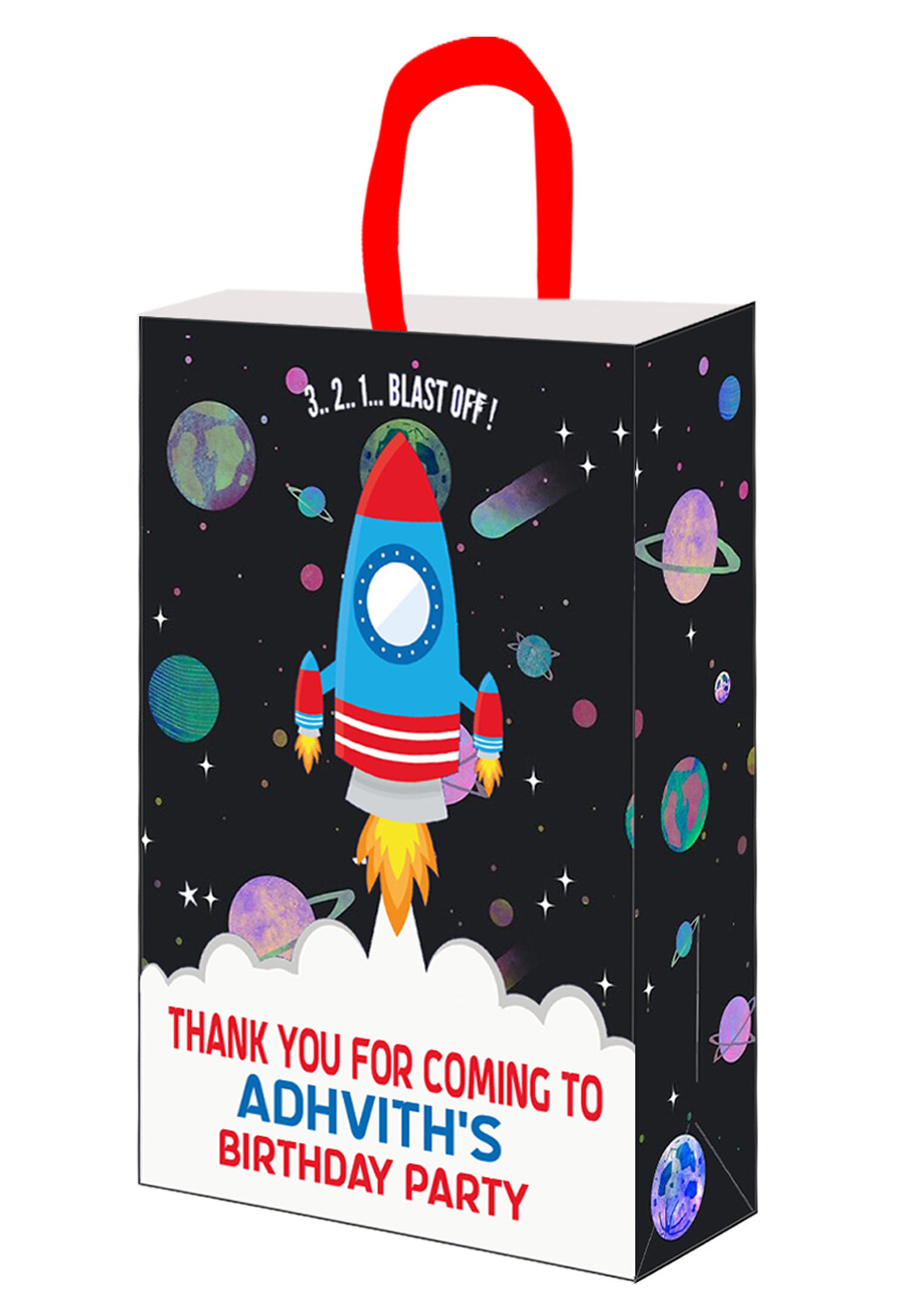 Personalized Space Theme Birthday Party Return Gift Bag (10Pcs)